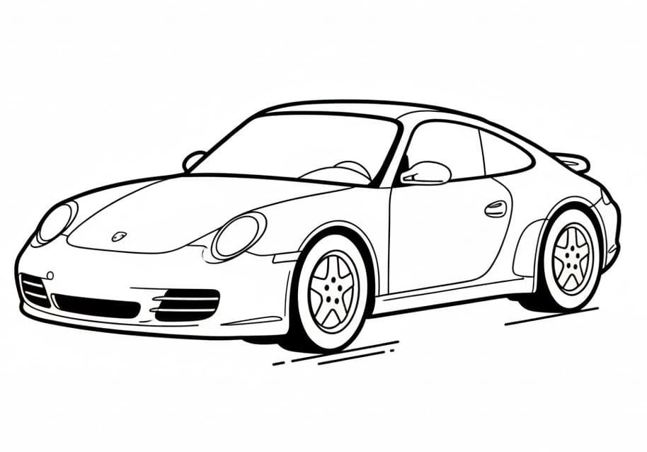Jednoduché Porsche omalovánka