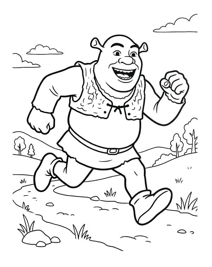 Jednoduchý Shrek omalovánka