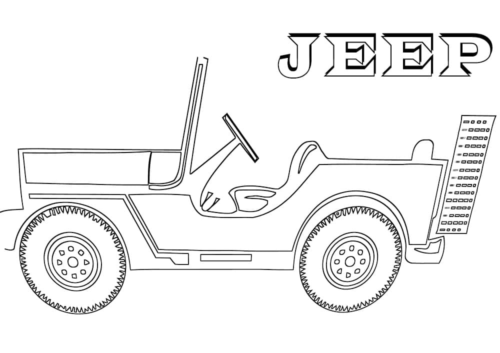 Jeep k vytištění pro děti omalovánka