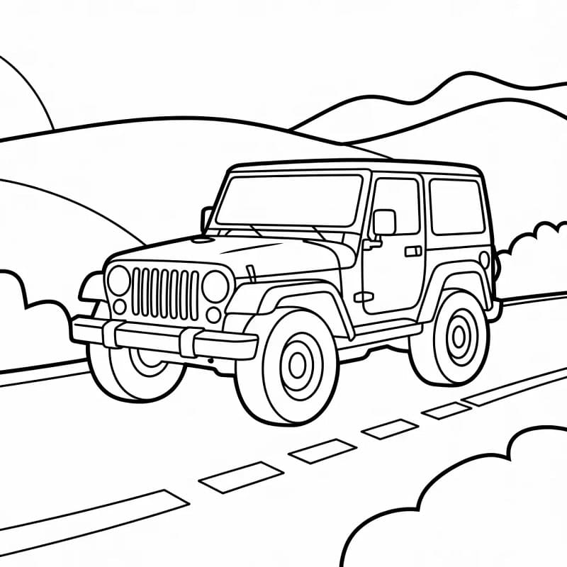 Jeep omalovánka zdarma omalovánka