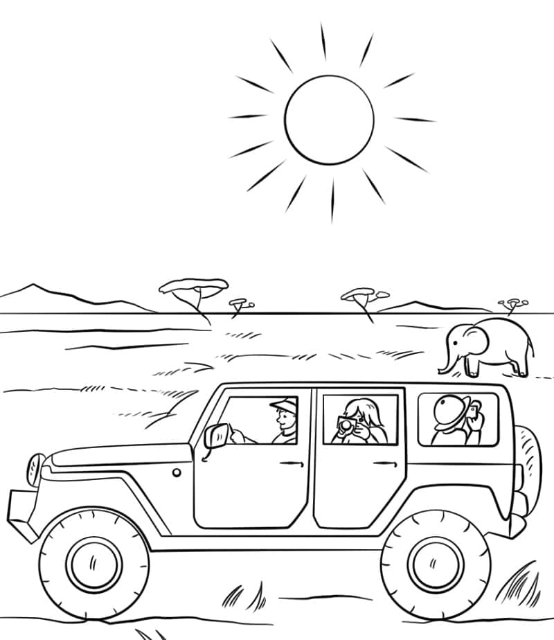 Jeep pro 1leté děti omalovánka