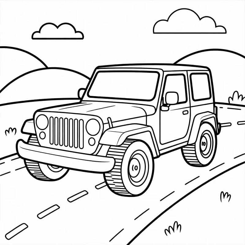 Jeep pro děti omalovánka
