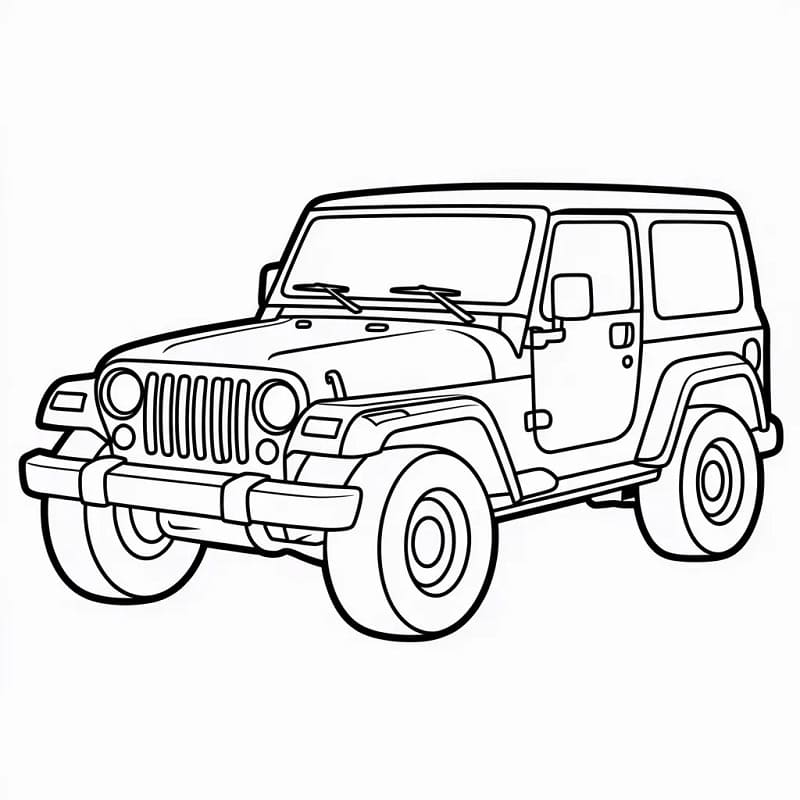 Jeep tisknutelný omalovánka