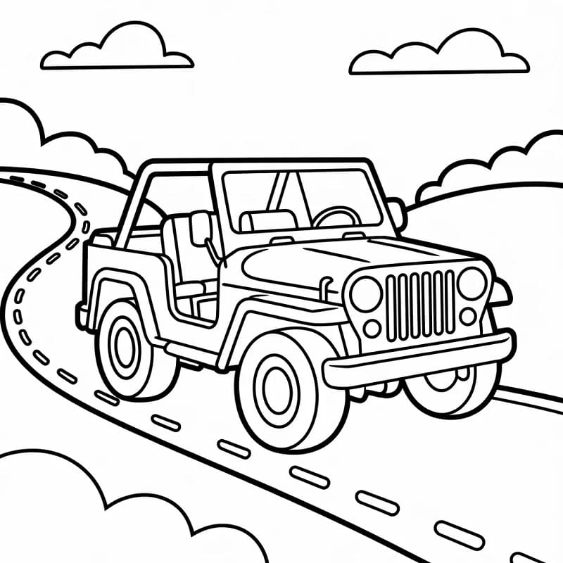 Jeep zadarmo omalovánka