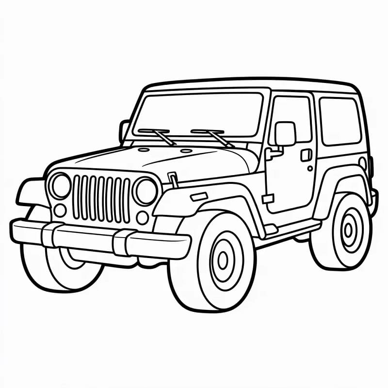 Jeep zdarma pro děti omalovánka