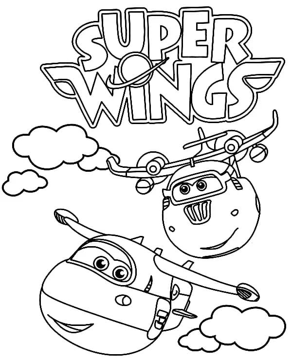 Jett a Donnie v Super Wings omalovánka