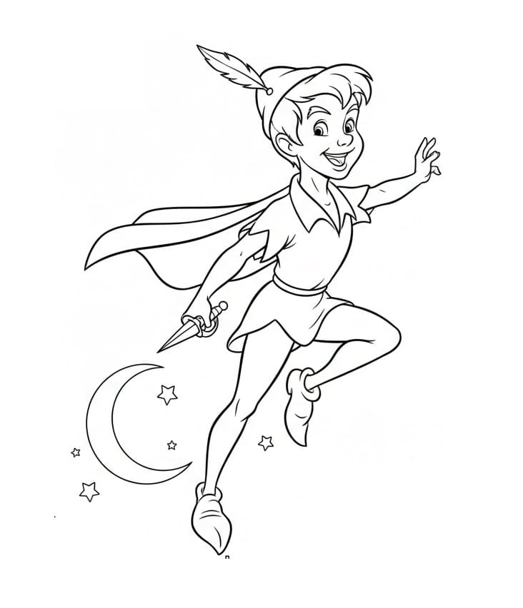 Kreslený Peter Pan omalovánka