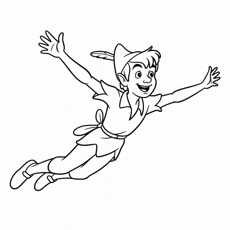 Nádherný Peter Pan omalovánka