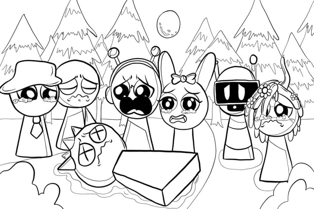 Omalovánka Obrázek Incredibox Sprunki