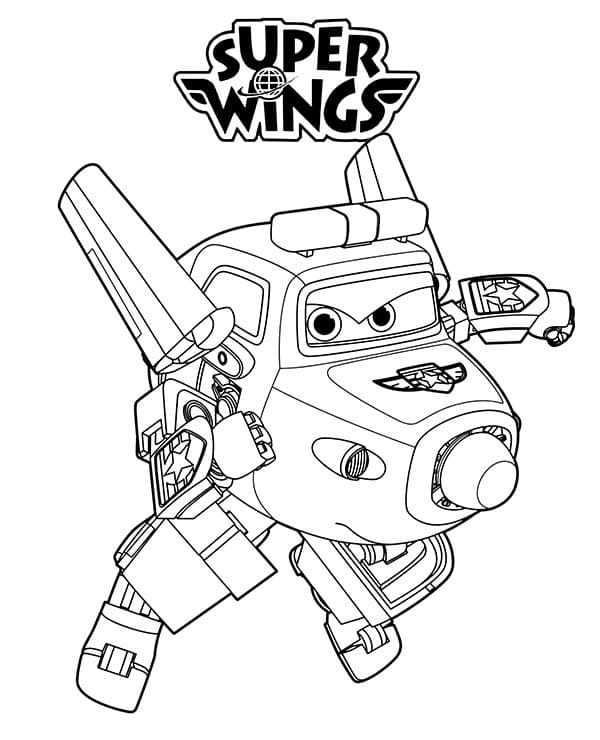 Paul ze Super Wings omalovánka