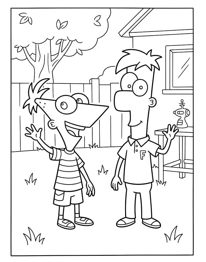 Pěkný Phineas a Ferb omalovánka