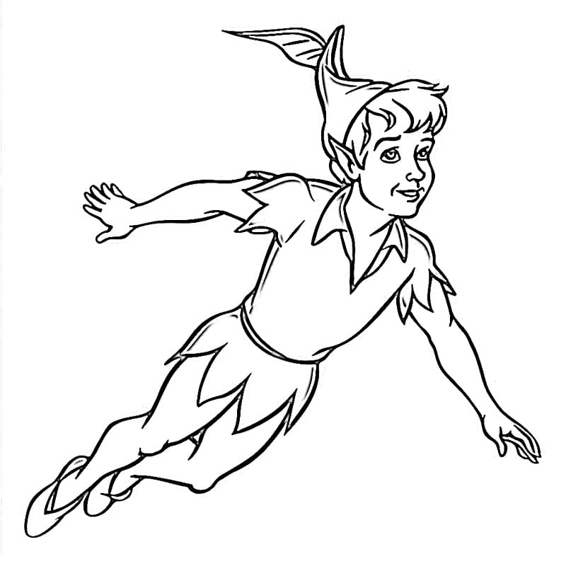 Peter Pan k vytisknutí omalovánka