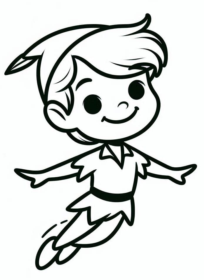 Peter Pan omalovánka zdarma omalovánka