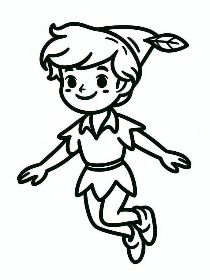 Peter Pan zdarma pro děti omalovánka