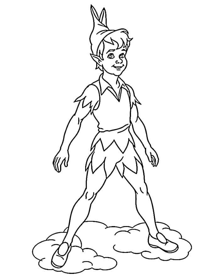 Peter Pan zdarma omalovánka