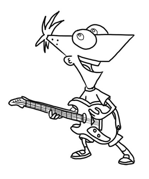 Phineas a Ferb pro 1leté děti omalovánka