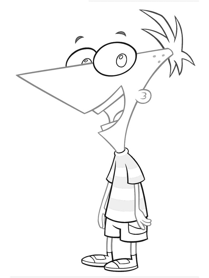Phineas a Ferb tisknutelný obrázek omalovánka