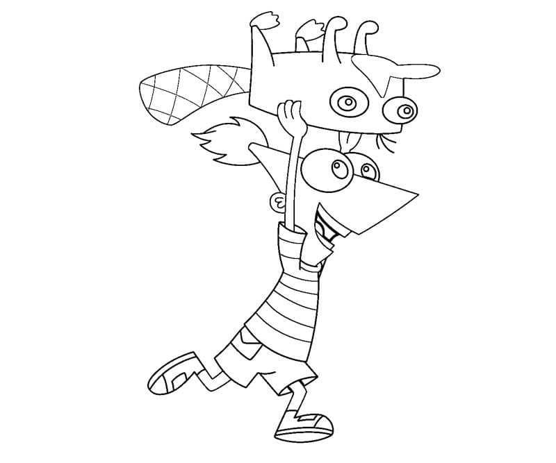 Phineas a Ferb tisknutelný pro děti omalovánka