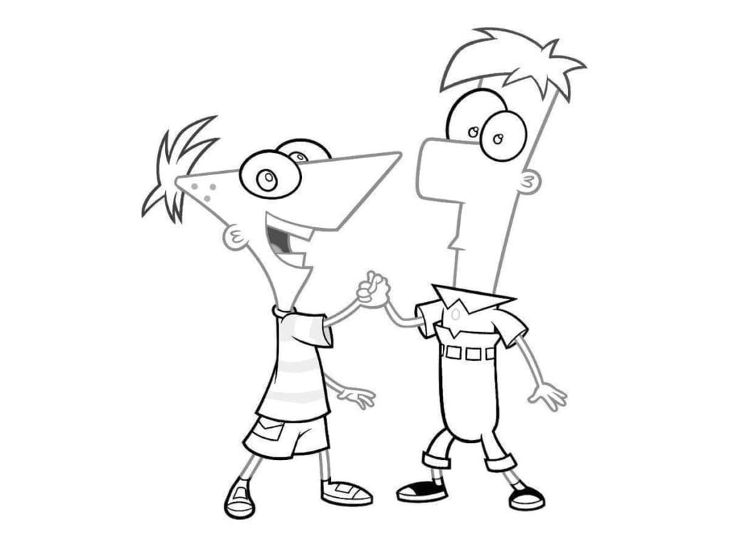 Phineas a Ferb tisknutelný omalovánka