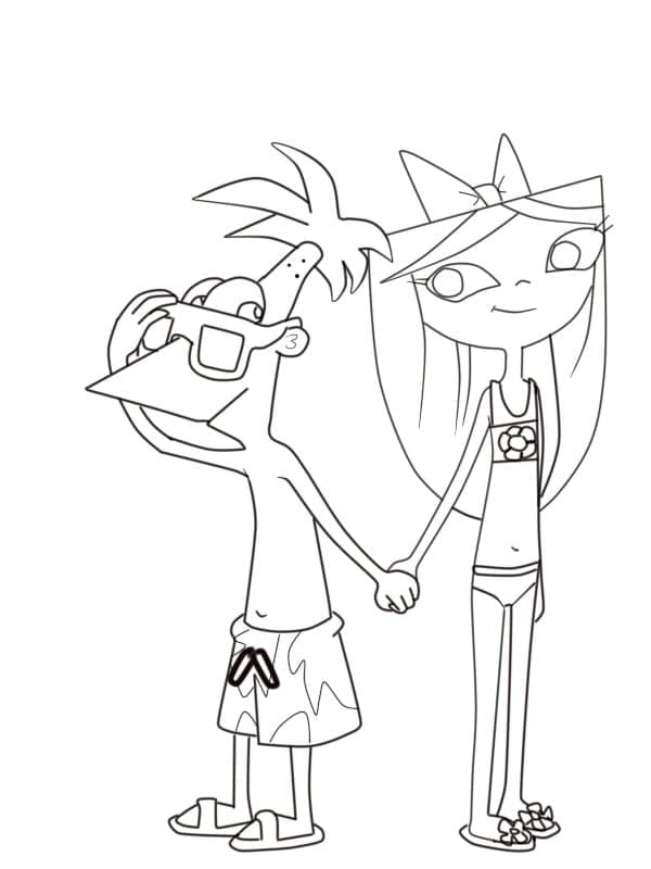 Phineas a Ferb zdarma pro děti omalovánka