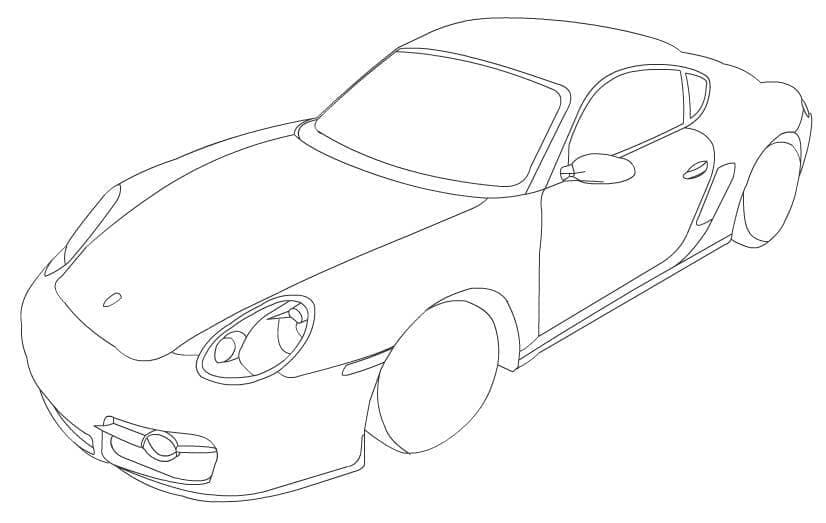 Porsche k vytištění pro děti omalovánka
