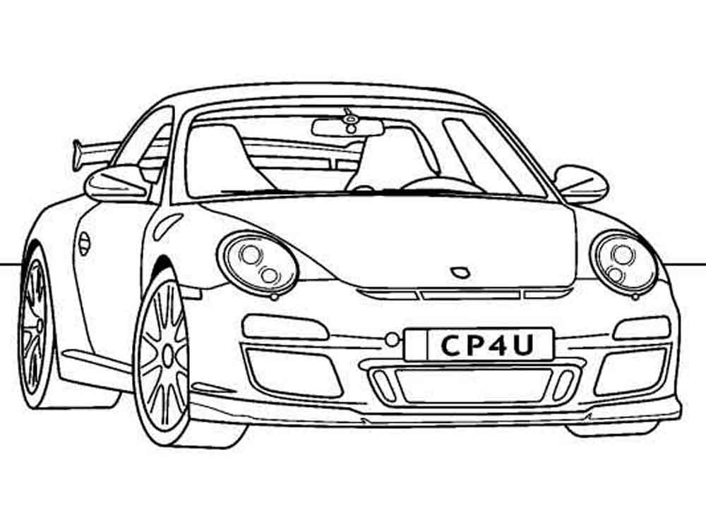 Porsche pro 3leté děti omalovánka