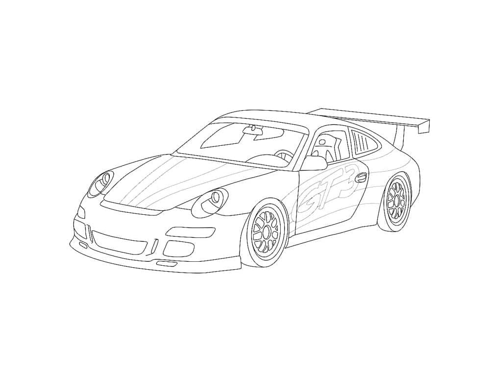 Porsche zdarma pro děti omalovánka