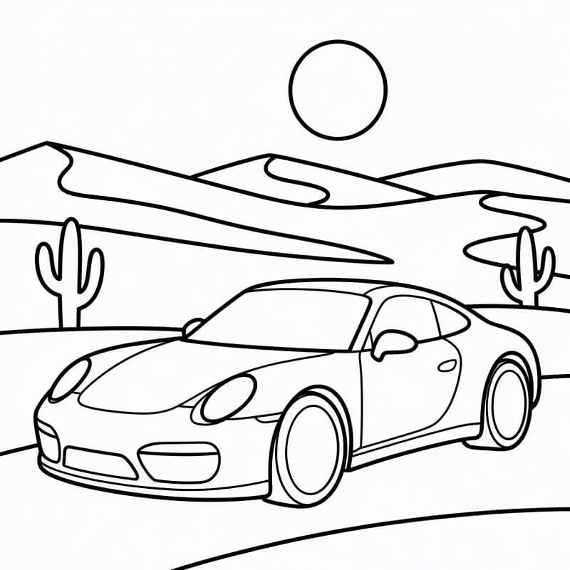 Porsche zdarma omalovánka
