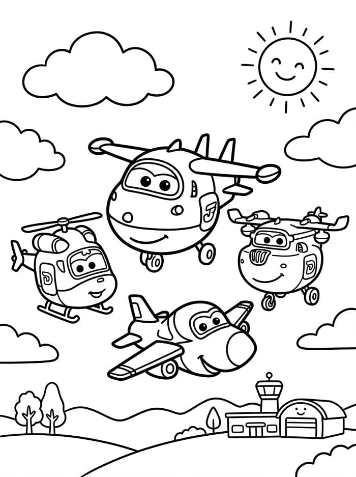 Přátelské Super Wings omalovánka