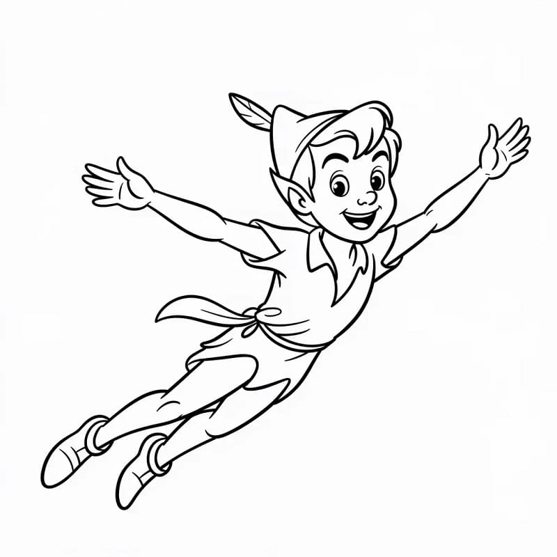 Přátelský Peter Pan omalovánka