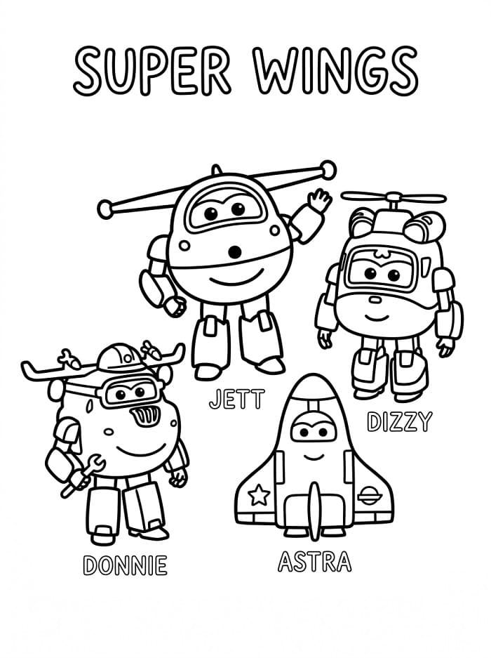 Rozkošné Super Wings omalovánka