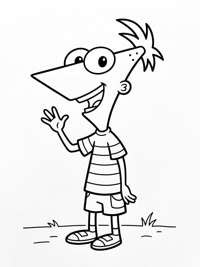 Rozkošný Phineas a Ferb omalovánka
