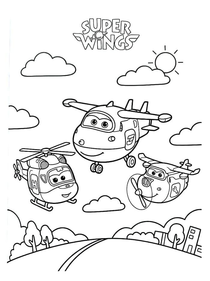 Roztomilé Super Wings omalovánka