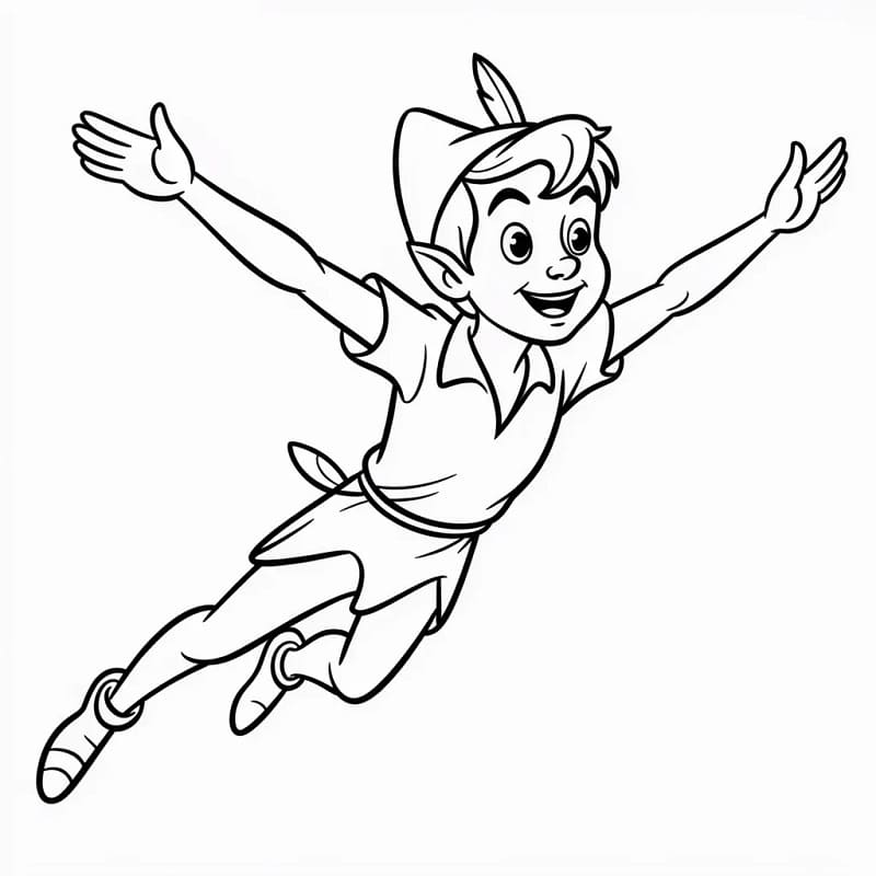 Roztomilý Peter Pan omalovánka
