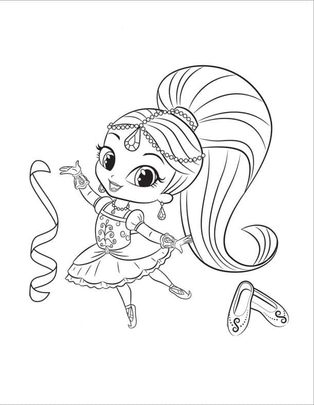 Shimmer a Shine k tisku omalovánka