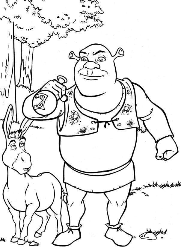 Shrek k tisku omalovánka