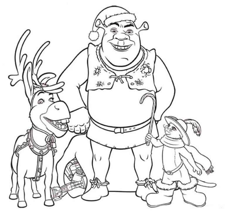 Shrek pro 4leté děti omalovánka
