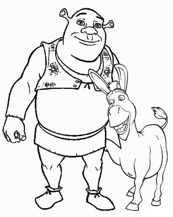 Shrek pro děti omalovánka