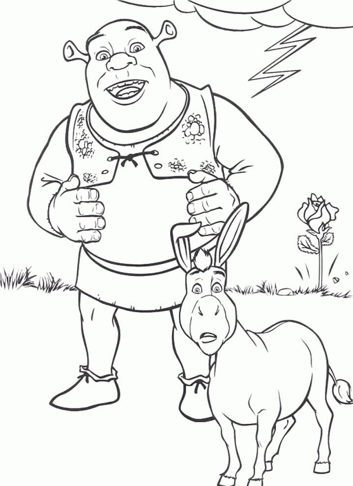 Shrek tisknutelný omalovánka
