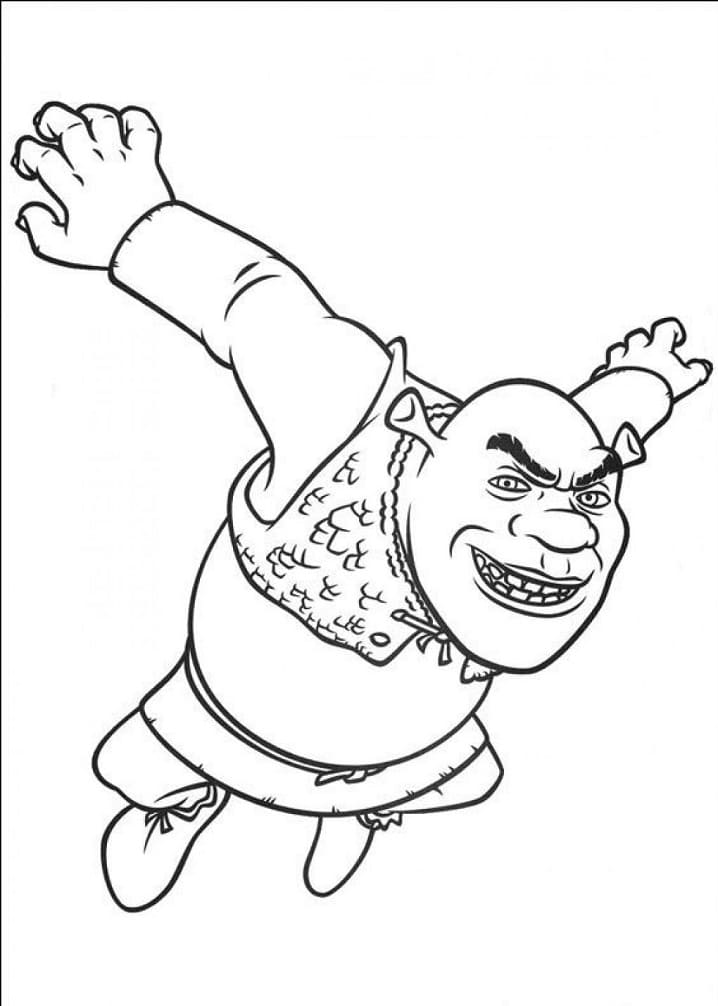 Shrek zdarma omalovánka