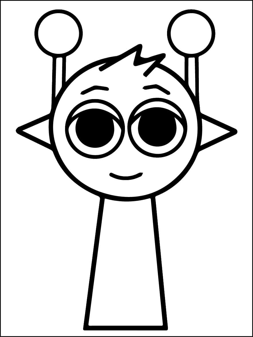 Simon z Incredibox Sprunki omalovánka