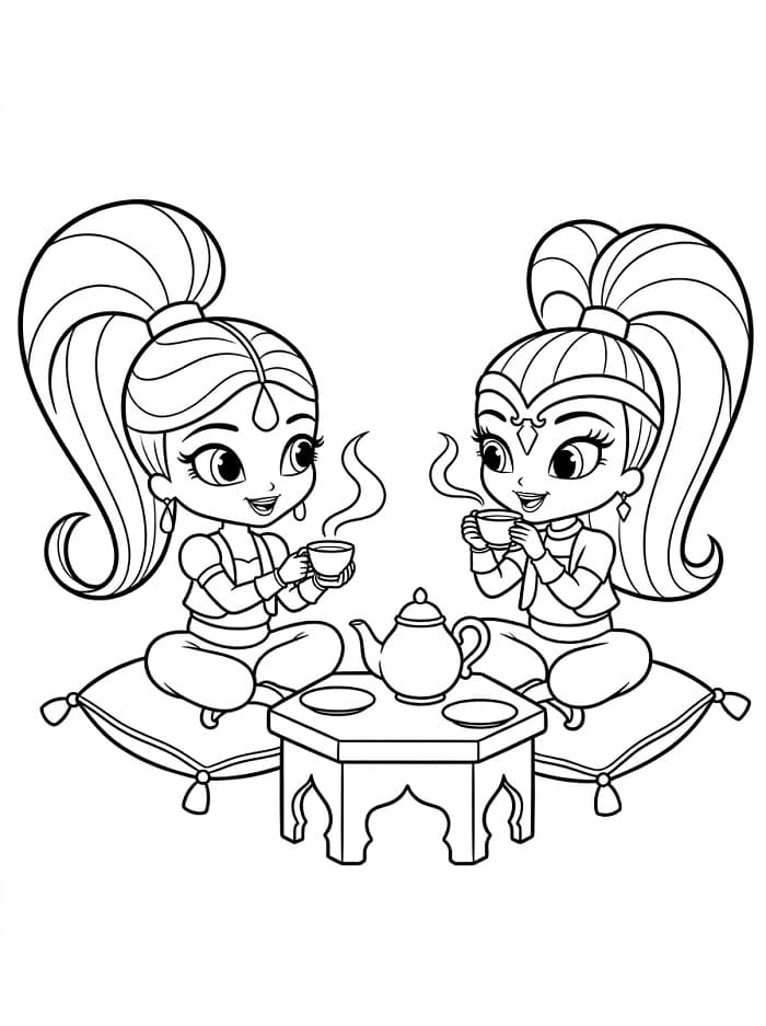 Shimmer a Shine omalovánky