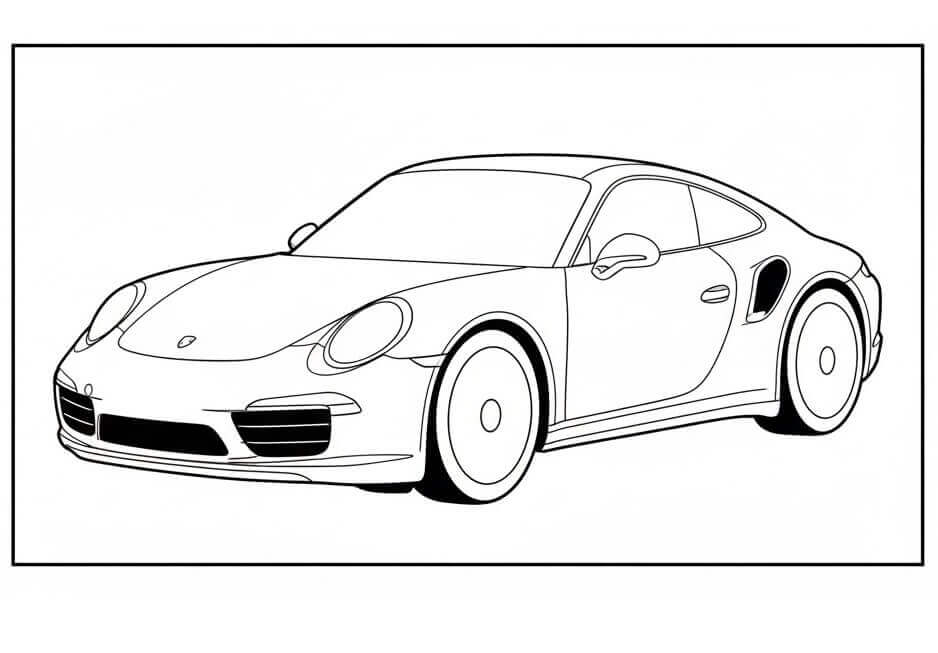 Sportovní vůz Porsche omalovánka
