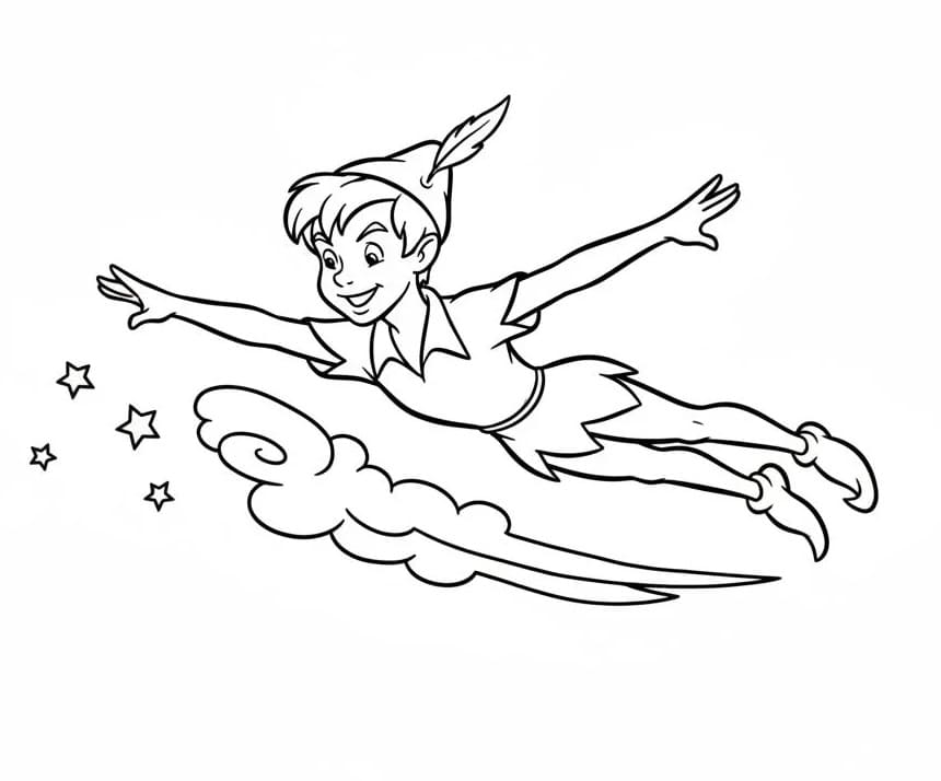 Šťastný Peter Pan omalovánka