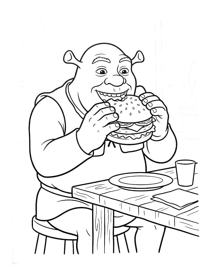 Šťastný Shrek omalovánka