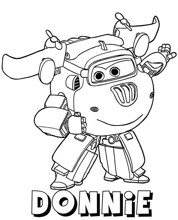 Super Wings Donnie omalovánka