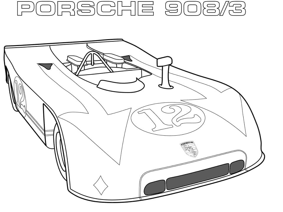 Tisknutelné Porsche pro děti omalovánka