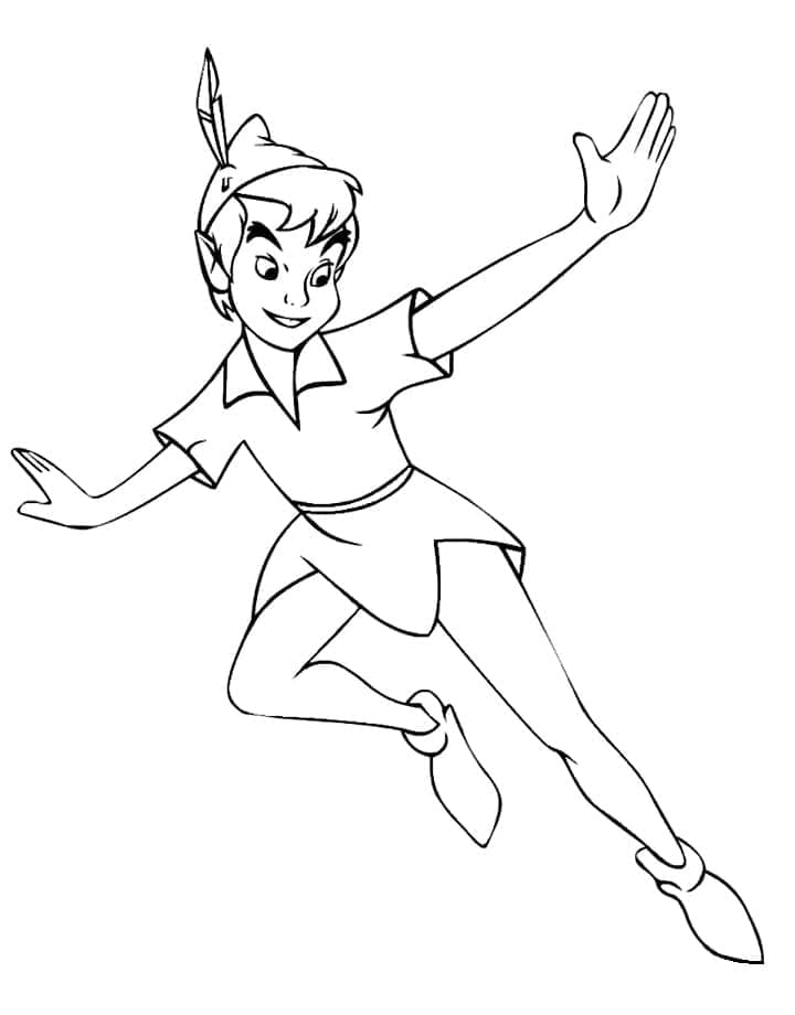 Tisknutelný obrázek Peter Pan omalovánka