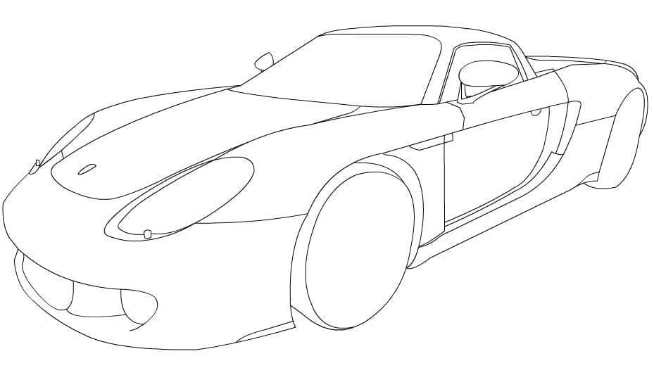 Tisknutelný obrázek Porsche omalovánka