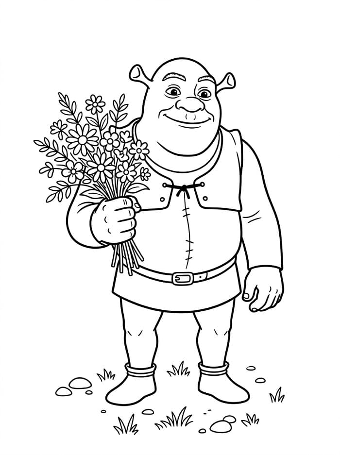 Usmívající se Shrek omalovánka